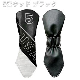 Golf Headcover Driver Cover Wood Cover Utility UT Cover Single Item 1 3 5 H USA (#5 Black)
