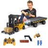 KNACKTOYZ Remote Control Forklift with Flatbed Truck, 11 Channel RC