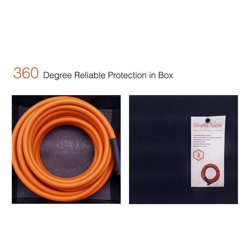 Giraffe Rubber Air Hose, 3/8 inch x 25 ft, 1/4