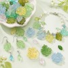 100 Pack Green Leaf Beads for Jewelry Making Leaf Crystal