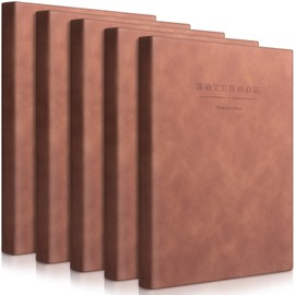 SATINIOR 5 Pack A4 Notebooks large Journal 360 Pages Leather Softcover Hardcover Notebook Thick Paper Lined Notebook for Office Home School Business Writing, 8.5'' x 11'' (Brown)