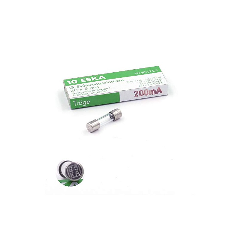 10 Pcs Slow Blow T Ceramic Fuse 200mA/250VAC 5x20mm