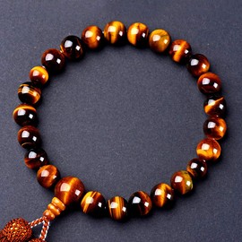 Men's Tiger Eye Stone, 22 Beads, Pure Silk Headed Busa, Obon Men's, Gentleman's Tiger Eye, Abbreviated Prayer Beads, Natural Stone, Recitation, Head Tuft, Power Stone, Juzu Gift, Gift, Memorial Work, Funeral, Memorial