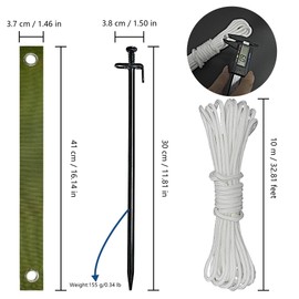 FANEAMADE Tree Stake Kit,Heavy Duty Steel Tree Straightening Kit,Tree Staking Kit,Tree Support Straps & Swing Straps For Staking,Young & Leaning Trees,Strong Wind,Hurricane Protection (Military Green)