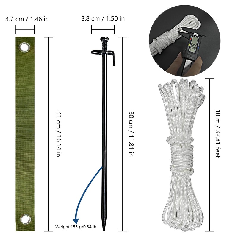 FANEAMADE Tree Stake Kit,Heavy Duty Steel Tree Straightening Kit,Tree Staking
