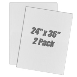 Corrugated Plastic Sheet for Indoor and Outdoor Use - 4 Mm Thick Poster Board, 24x36 Inches - Pack of 2 White Plastic Board Sheets - Waterproof Coroplast Sheets and Lightweight Blank