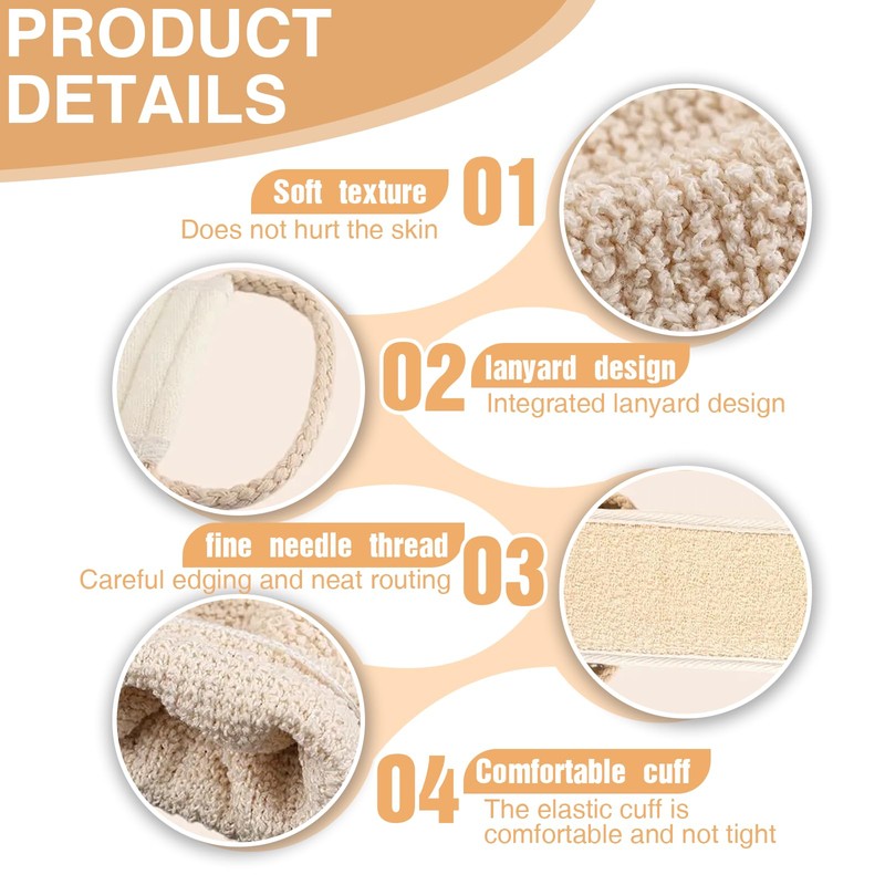 Thoquene Back Scrubber for Shower, Back Washing Aid Exfoliating Glove