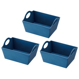 LIKE-IT Small Storage Mini Basket, Set of 3, Paper Mix Navy, Approx. Width 5.8 x Depth 4.3 x Height 3.2 inches (14.8 x 11.1 x 8.1 cm) EPE-23