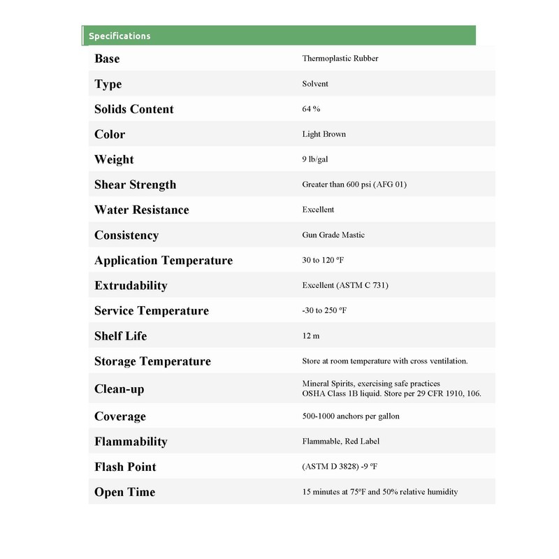 Insulation Hanger Adhesive (1, gallon)