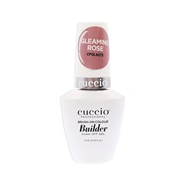 Cuccio Pro Brush-On Colour Builder Soak-Off Gel - Calcium Enriched - Easy Brush-On - Perfect Light Color - Reinforce, Build, Shape And Extend The Natural Nail - Gleaming Rose - 0.43 Oz Nail Polish