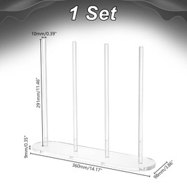 AHANDMAKER Acrylic Ribbon Organizer 4 Spools Wire Holder Ribbon Rack Storage Spool Holder for Sewing Craft Mesh Thread Tape Wreath Crochet Roll Florist Arts Wrapping Gift
