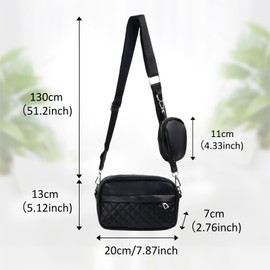 volumoon Umhängetasche für Damen, Kunstleder Crossbody Bag Damen Breiter Gurt, Klein handy Umhängetasche mit Münze Geldbörse und 2 Fächern, Moderne Taschen mit Verstellbar Schultergur (Weiß)