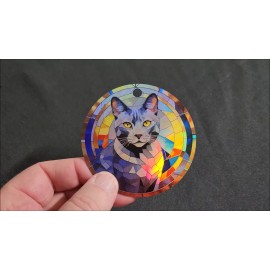Gulf Coast Laser Graphics Russian Blue Cat Holographic Ornament