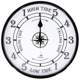 WEEGEEKS 8 inch Tide Clock Nautical Clock, High Tide Low Tide, Nautical Wall Clock for Wall Decor, Boat Accessories