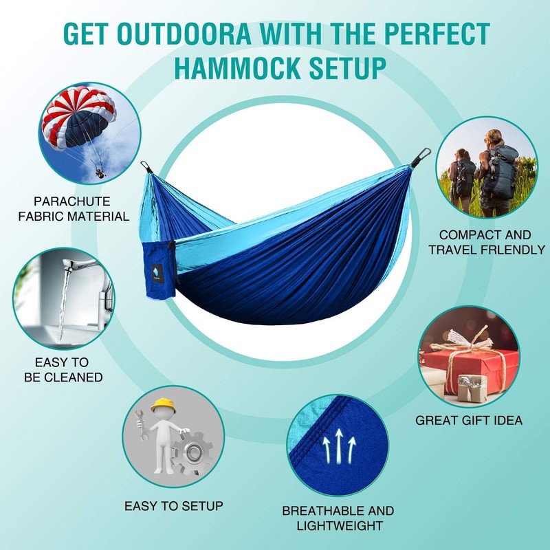 Hammock Camping, Portable Single/Double Hammocks for Outdoor Hiking Travel Backpacking
