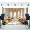 ChloropLastid 10x8ft Church Wedding Backdrop European Luxurious Church Flowers Wedding