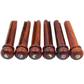 30pcs Cocobolo Guitar Bridge Pins, Vintage Style, Slotted w/Green Abalone Dot Inlaid Acoustic Guitar