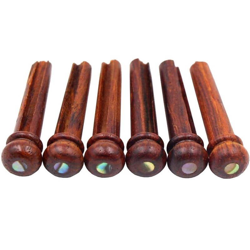 30pcs Cocobolo Guitar Bridge Pins, Vintage Style, Slotted w/Green Abalone