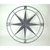 Zeckos Galvanized Zinc Finish Metal Indoor/Outdoor Nautical Compass Rose Wall