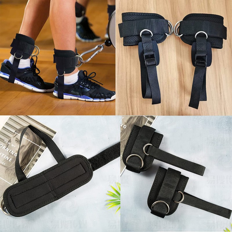 Taicols Ankle Straps for Cable Machines, Adjustable Ankle Strap, D-Ring