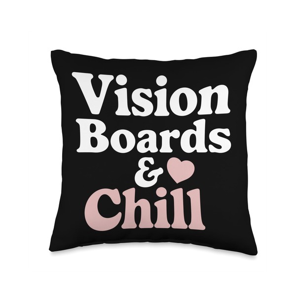 Manifestation Vision Board Goal Setting Dream Big Visualize Throw Pillow
