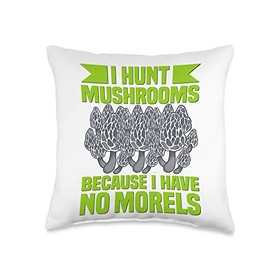 Morel Mushrooms Morels Mushroom Bag Vintage Mushroom Hunting Throw Pillow