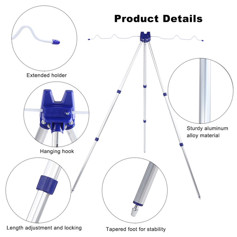 Aluminium Alloy Adjustable Telescopic Fishing Rod Stand Bracket Tripod Holder