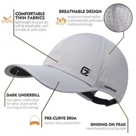 GADIEMKENSD Sport Caps Running Hat Golf Hats Mens Baseball Cap Quick Dry Lightweight Breathable Trucker Hat Outdoor Hiking Run A Go Dad Unstructured Soft Breezy Coll Mesh Hat for Men Women Light Gray