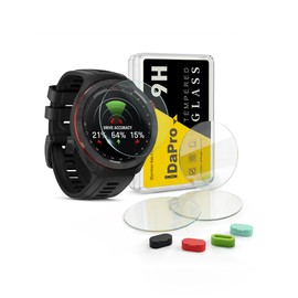 iDaPro [4+4 Pack] Screen Protector for Garmin Approach S70 47mm GPS Golf smartwatch with Silicone Anti-dust Plugs, 9H Tempered Glass Protection Kit in Reusable Storage Case, Anti-Scratch,Bubble-Free Installation