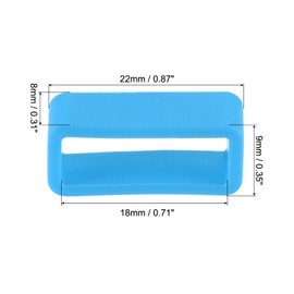 uxcell Watch Band Strap Loops, Rubber Replacement Fastener Rings Silicone Watch Holder Keeper for 18mm Width Watch Band, Light Blue 4 Pcs