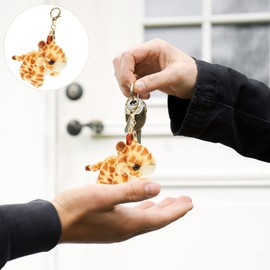Toyvian Giraffe Keychains Plush Animals Keyring Stuffed Pet Animals Keychain Charm Handbag Pendant for Bag Purse Wallet