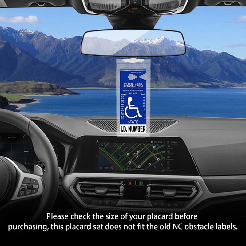 Dickno Handicap Placard Holder, 11.6" x 5" Ultra Transparent Disabled