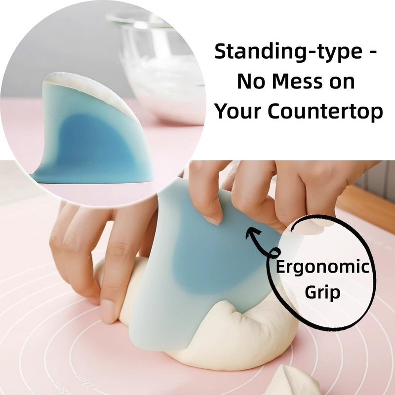 JCJCJC "Shark Fin" Bowl Scraper, Silicone Kitchen Scraper Tool