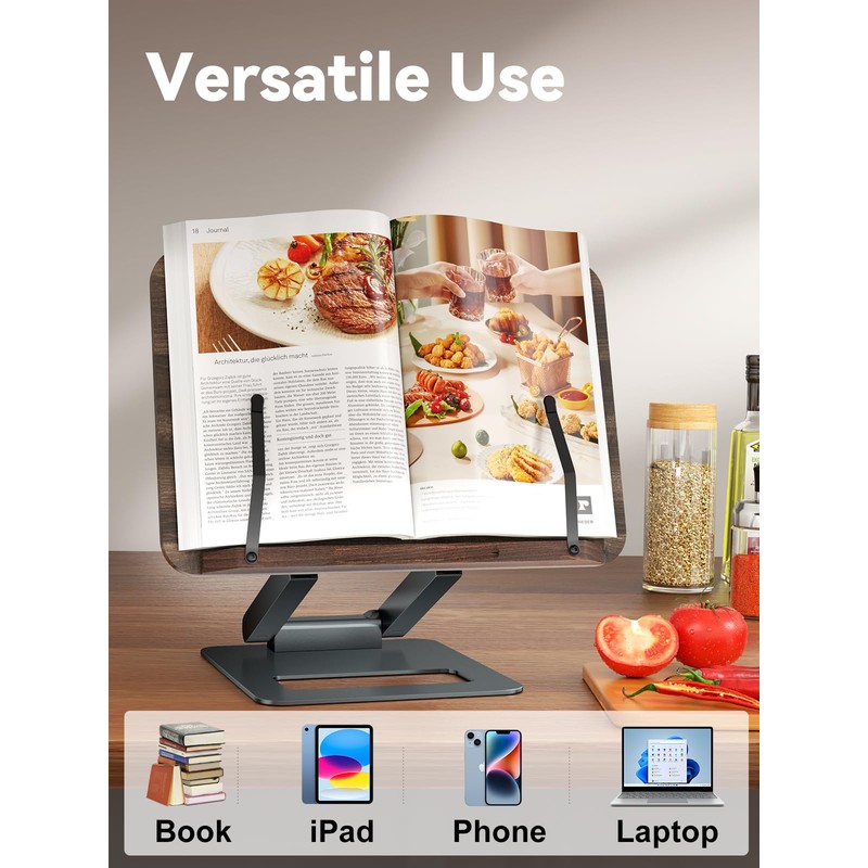 Tounee Book Stand, Telescopic Book Holder Stand, Adjustable Height Pull