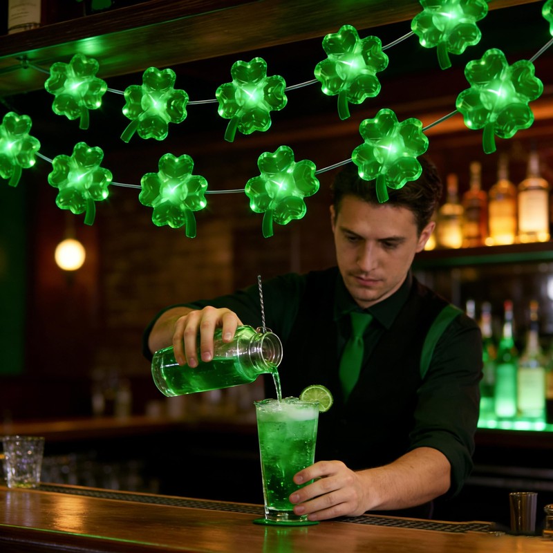 NewKoor St Patricks Day Decorations Lights - Green String Lights