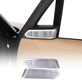 JONKOKO Stainless Steel Car A-Pillar Audio Speaker Tweeters Cover Trim for Land Rover Range Rover Vogue L460 2023 Car Door Stereo Speaker Cover for Range Rover Sport 2023 Auto Accessories (Silver)