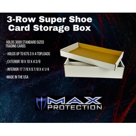 (8) SUPER Shoe 3 Row Storage Box (3000 Ct.) - Corrugated Cardboard Storage Box - Baseball,Football, Basketball, Hockey, Nascar, Sportscards, Gaming & Trading Cards Collecting Supplies by MAX PRO