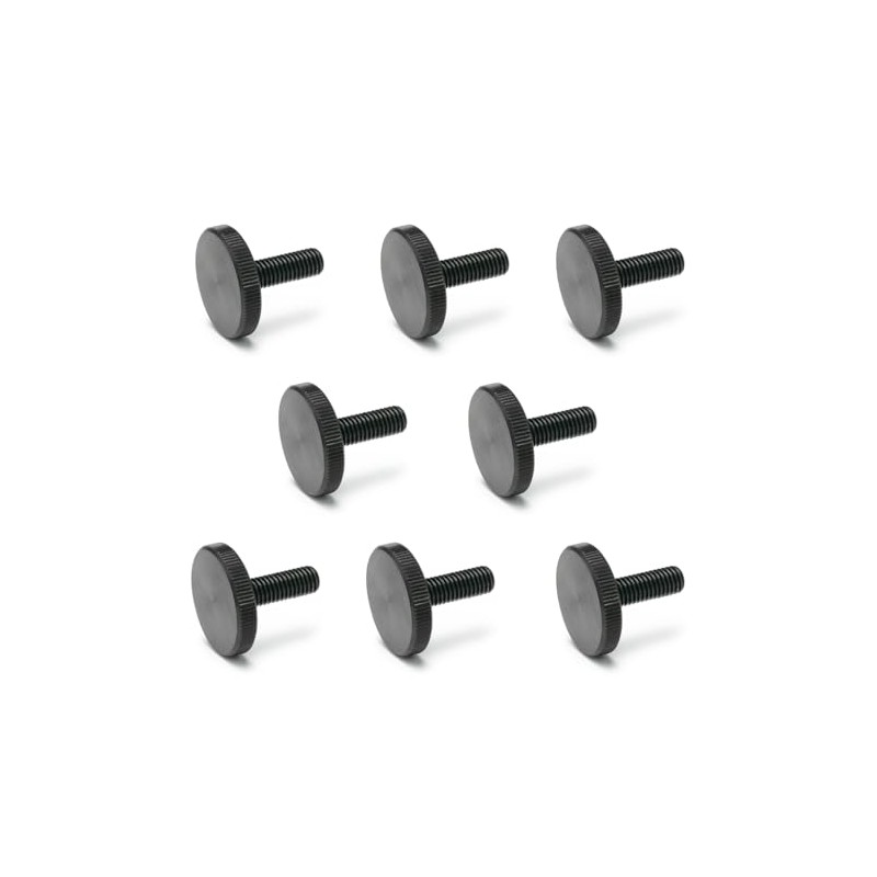 Ganter Normelemente Flat knurled screws, knurled screws (low shape), DIN