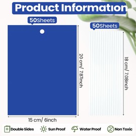 Qualirey 50 Pcs 6 x 8 Inch Sticky Traps for Plant Double Sided Sticky Trap for Gnats with Twist Ties Fly Traps for Fruit Insect Fungus Bugs Indoor Outdoor (Blue)