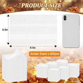 Heigble 600 Count Dryer Sheets Bulk Fabric Softener Amber Scent Dryer Sheets Naturally Softens and Removes Static Cling, Ideal for Large Households, Sensitive Skin