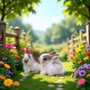 JIzian Mini Simulation Rabbits, Realistic Cute Plush Rabbits Lifelike Plush
