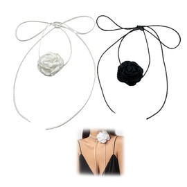 GGUFAY 2 Pack Flower Choker, Elegant Rose Choker, Flower Necklace Choker, Gothic Flower Choker for Women and Girls, Perfect Accessories for Party, Wedding and Daily Use