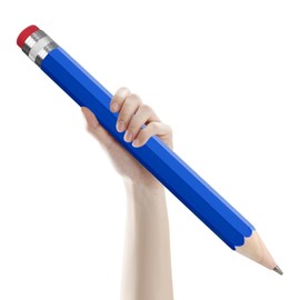 smrtcol Wooden Jumbo Pencil for Prop Gifts Decor 14 Inch Funny Big Novelty Pencil with Cap Blue