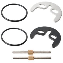 Washbasin Taps Screw System 1 Set with M6 Screw 80mm Two Hole Fitting Kit for Faucet Fixing Includes Horseshoe Fixing Plate, Nuts, Rubber Washer and 2 x O Gaskets