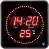 Lunartec Digital Wall Clock: Flat LED Radio Table and Wall
