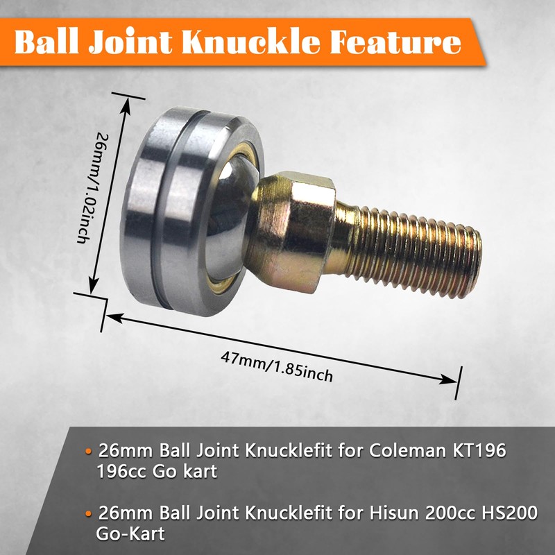 M10 26mm Ball Joint Knuckle fit for Coleman KT196 196cc
