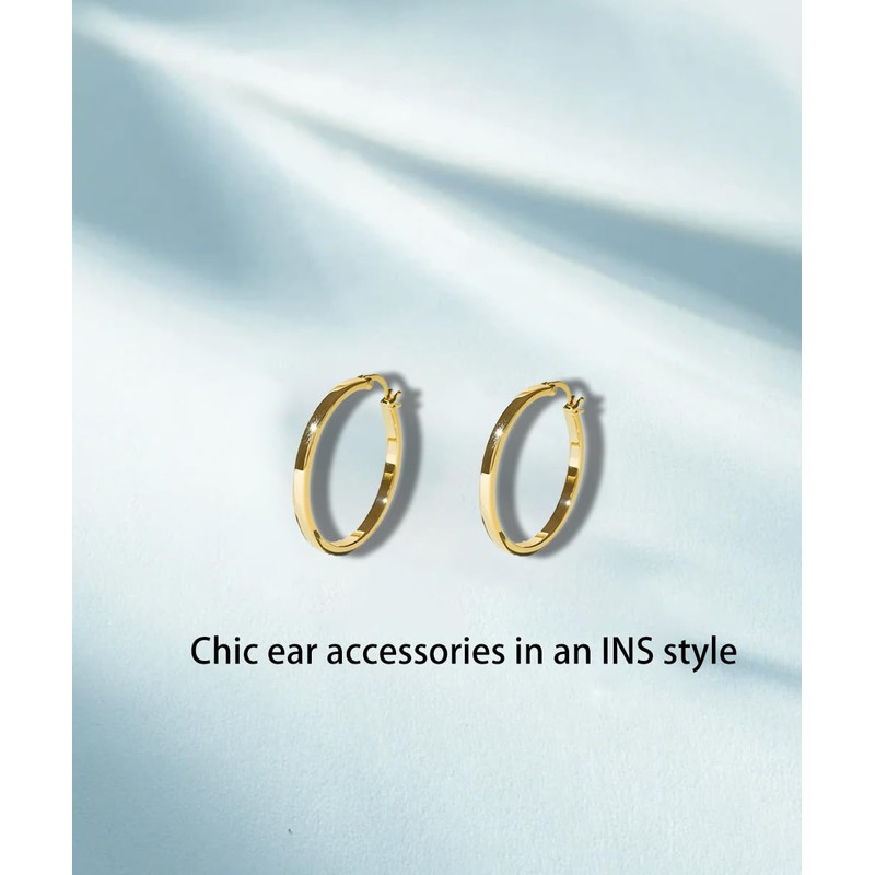 Tivleed Gold Hoop Earrings for Women | 30mm Round Lightweight