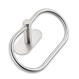 Besteffie Self Adhesive Towel Ring for Bathroom Stainless Steel Adhesive Hand Towel Holder No Drilling Modern Hand Towel Hanger Stick on Wall Brushed Nickel