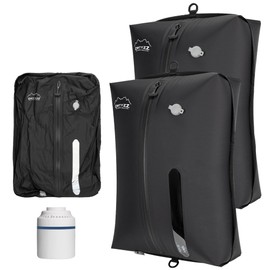 ONTYZZ Two Pack Dark Black TPU Vacuum Bag for Travel Reusable Compression Bag with IPX8 Waterproof Zipper Durable Space Saver Bag，Large with Air pump