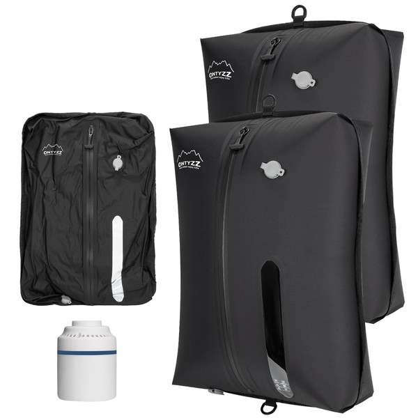 ONTYZZ Two Pack Dark Black TPU Vacuum Bag for Travel